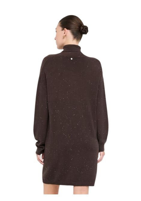 Abito in maglia con micro paillettes CIOCCOLATO Liu Jo | MF5484MA27RA4367